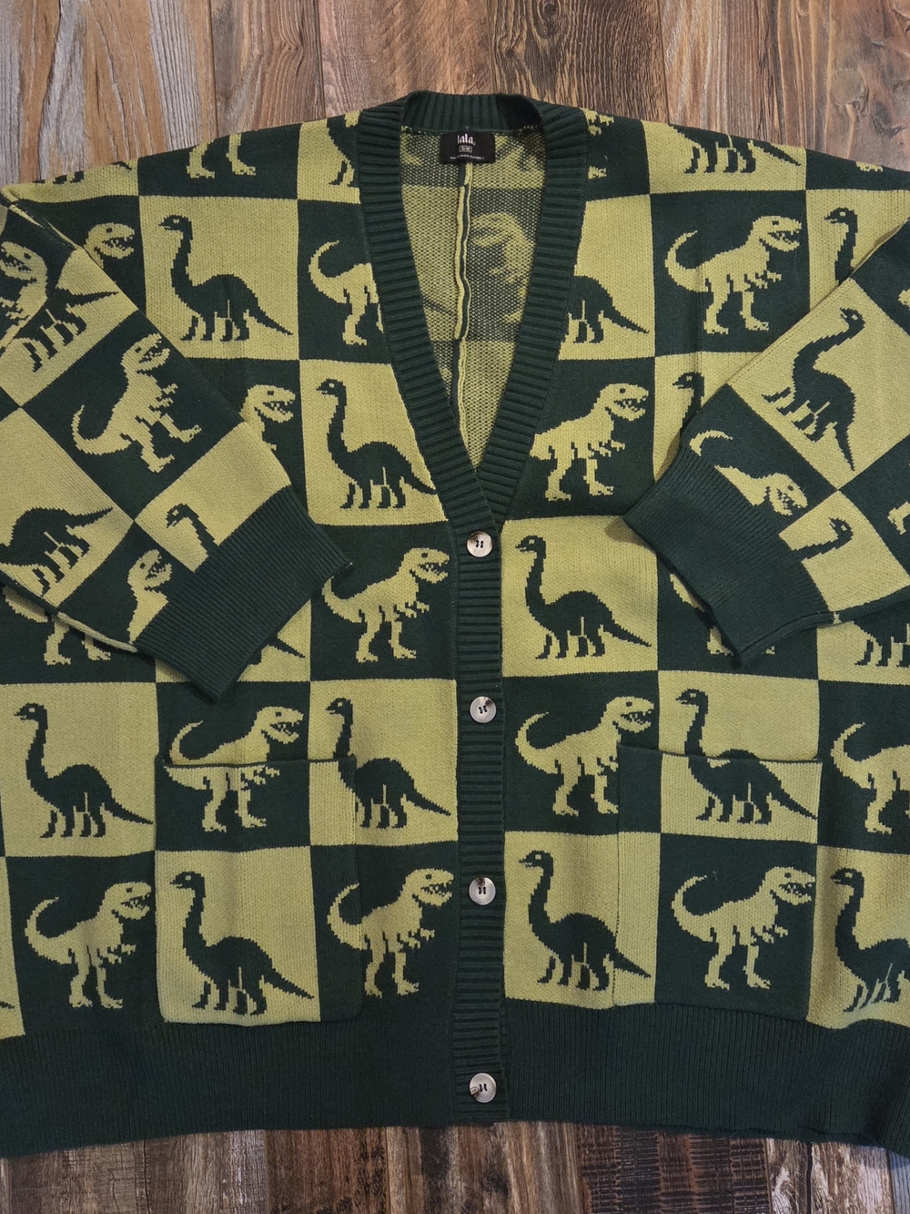 New W/O Tags Dressed in LaLa Dino Drama Green Cardigan